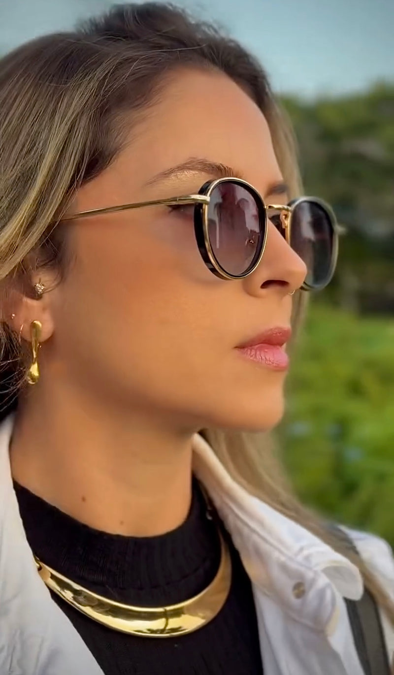 Óculos Voyage Gold Marrom Degrade