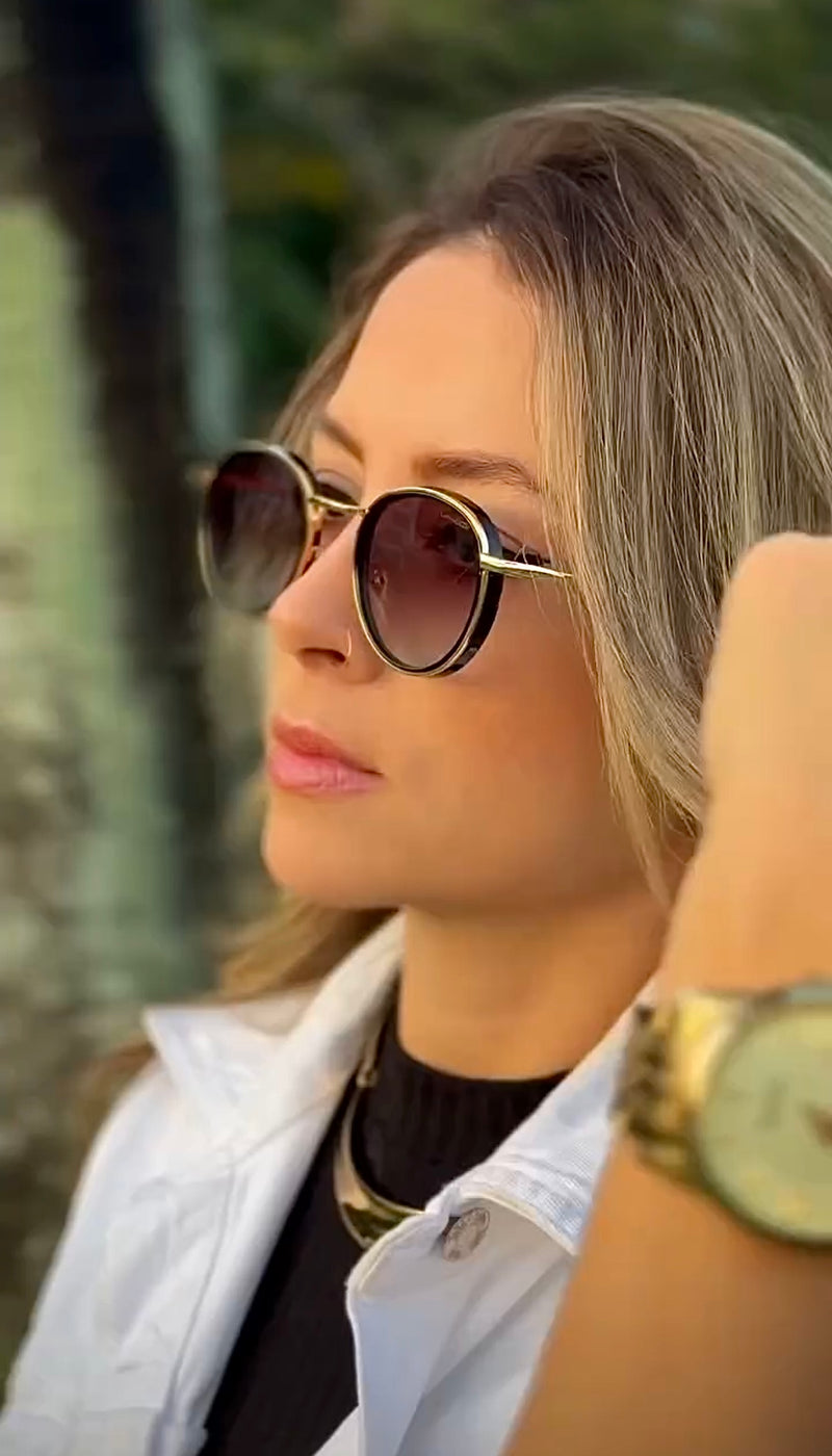 Óculos Voyage Gold Marrom Degrade