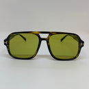 Óculos Aviador Flash Tartaruga Lente Verde Musgo