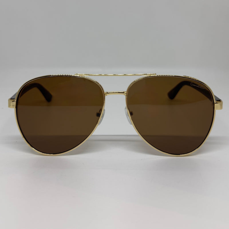 Óculos Aviador Delta Gold Lente Marrom