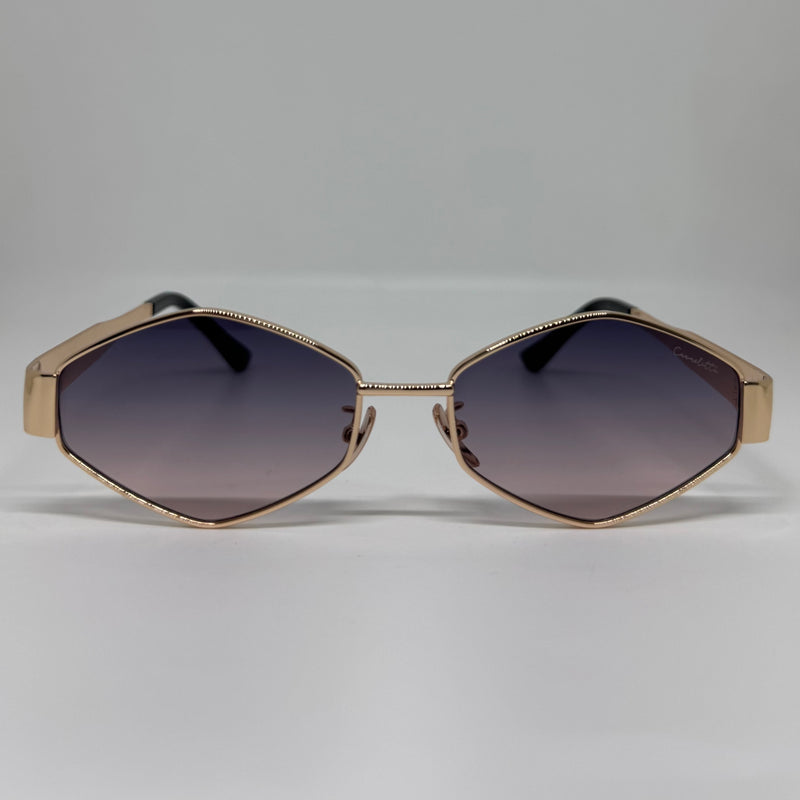 Óculos Losango Luxury Gold Shadow