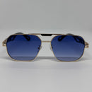 Óculos Aviador Last Gold Lente Azul