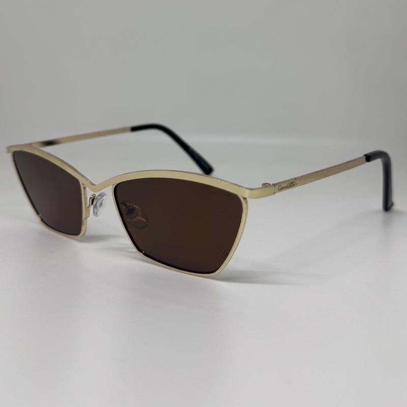 Óculos Macqueen Gold Marrom
