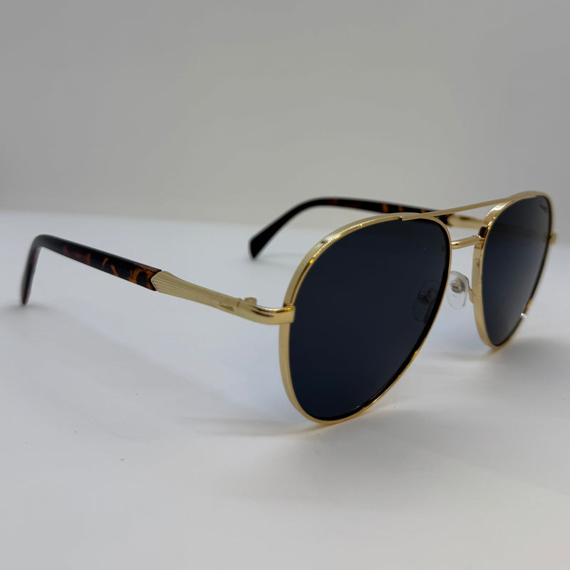 Óculos Aviador Falcon Gold Lente Preta