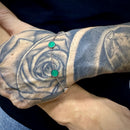 Pulseira em Aço com Pedras Verde