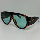 Óculos Aviador Domma Tartaruga Lente Verde