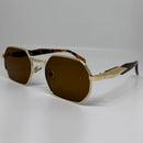 Óculos Hexagonal Retrô Viper Marrom