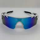 Óculos Race Branco Lente Azul Espelhada