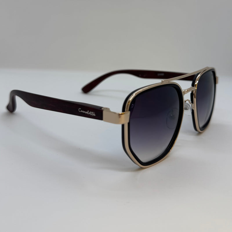 Óculos Martines Gold Shadow Bambu Escuro