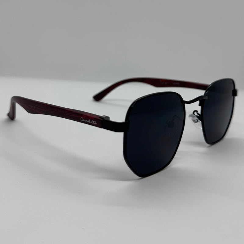 Óculos Hexagonal Bambu Escuro Dark