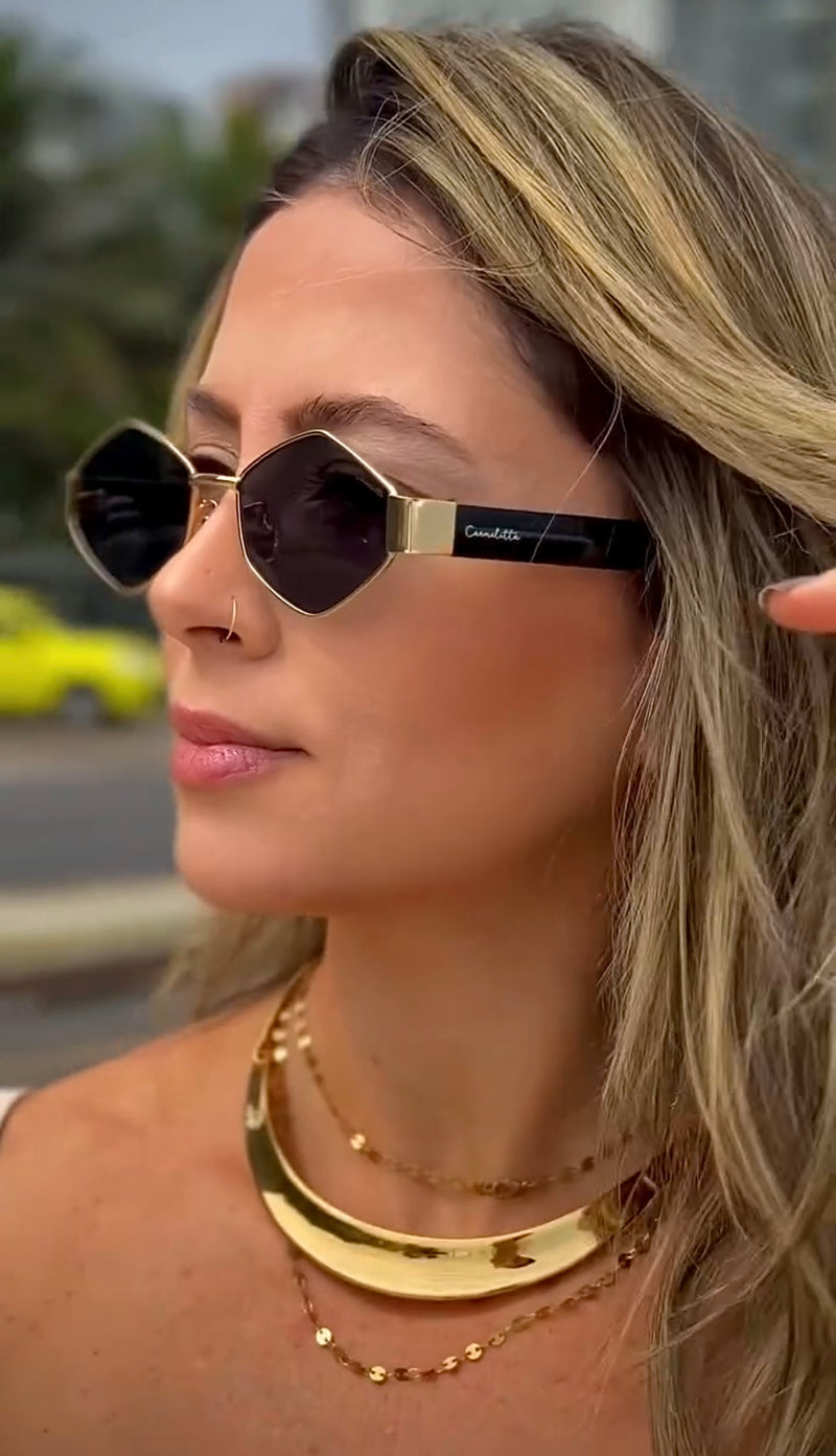 Óculos Losango Luxury Duo Lente Preta