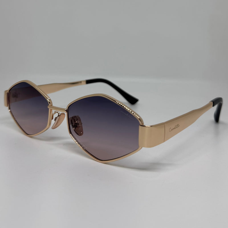 Óculos Losango Luxury Gold Shadow