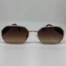 Óculos Hexagonal Charles Retrô Duo Gold Marrom Degrade