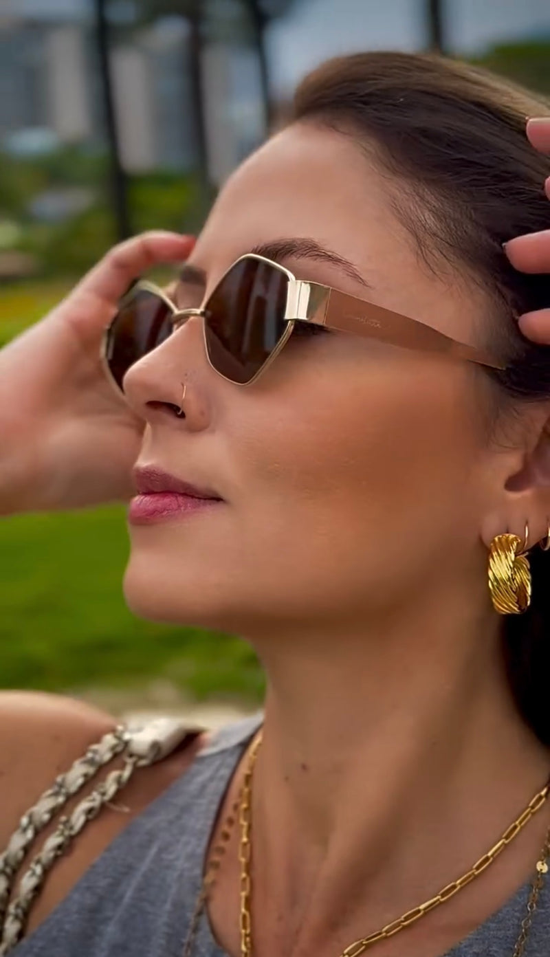 Óculos Losango Luxury Marrom