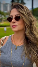 Óculos Losango Luxury Marrom