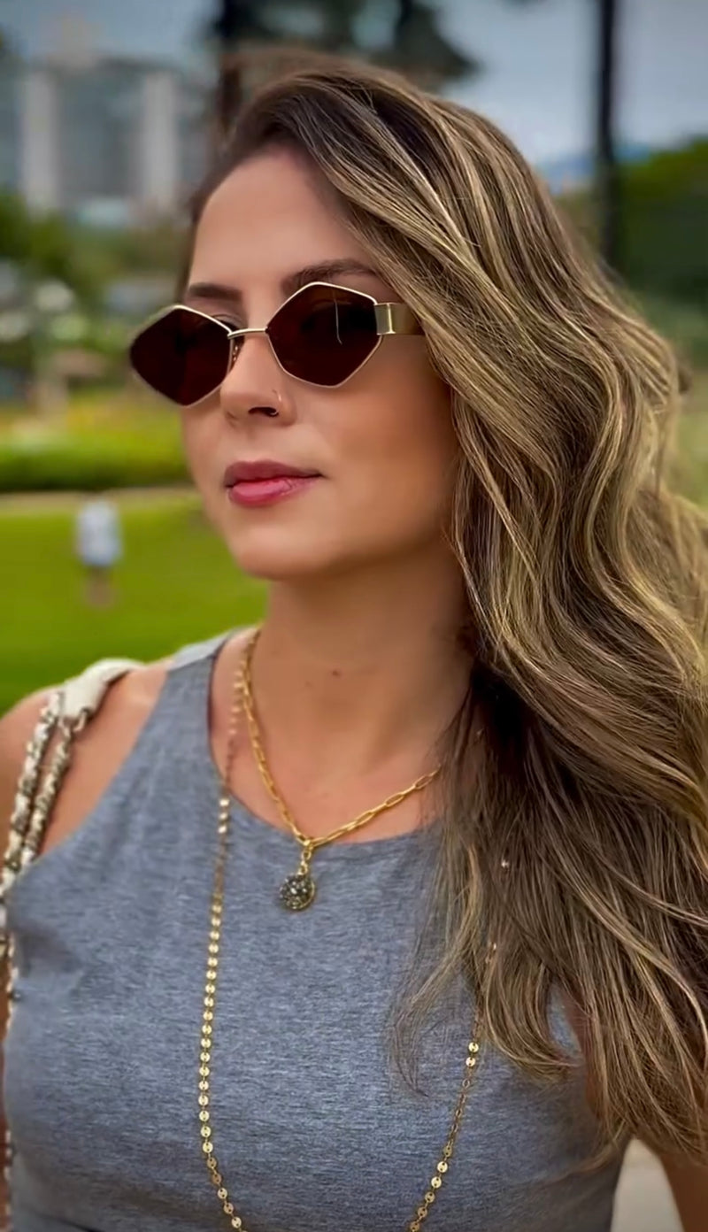 Óculos Losango Luxury Marrom