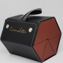 Case Hexagonal de Couro Preta