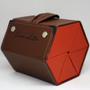 Case Hexagonal de Couro Marrom